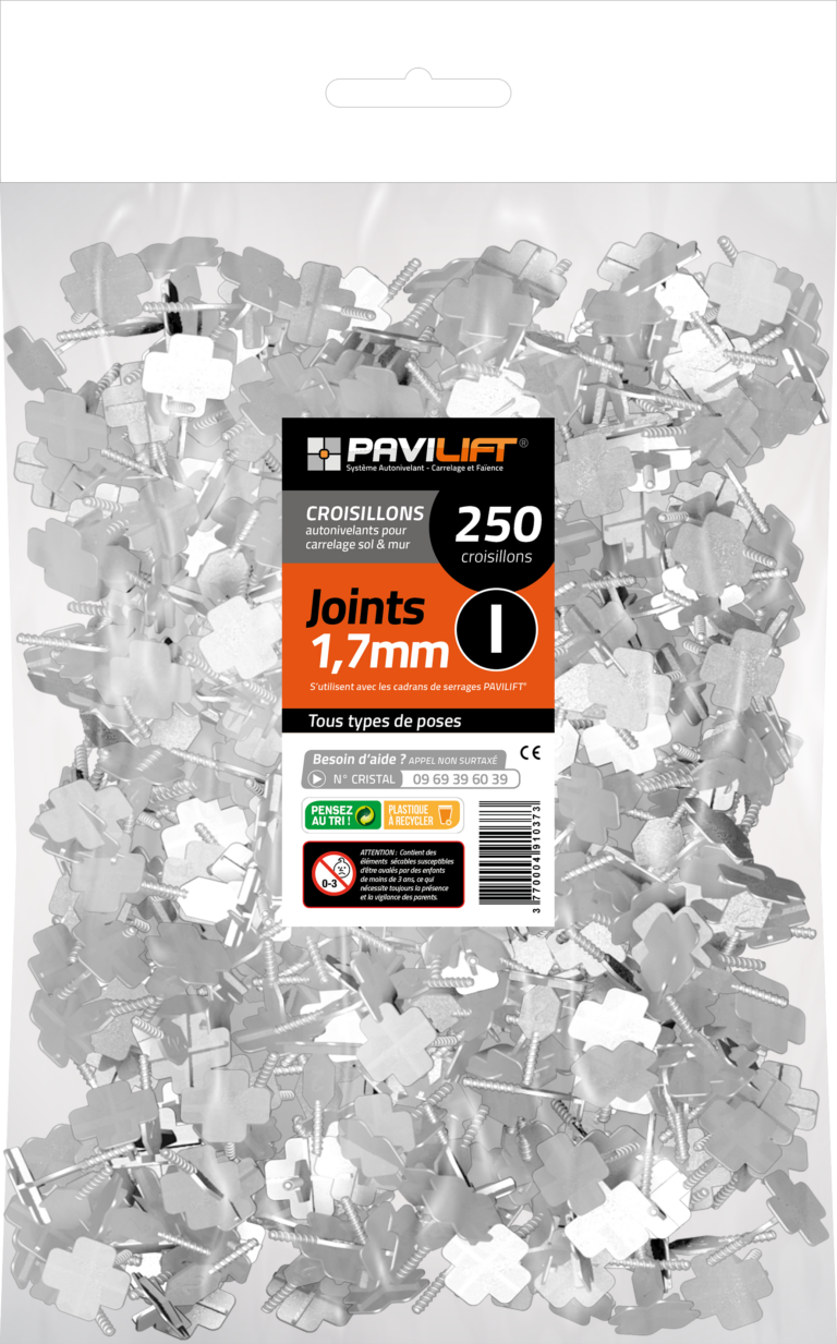Sachet de 250 croisillons autonivelants PAVILIFT 1.5 mm en I