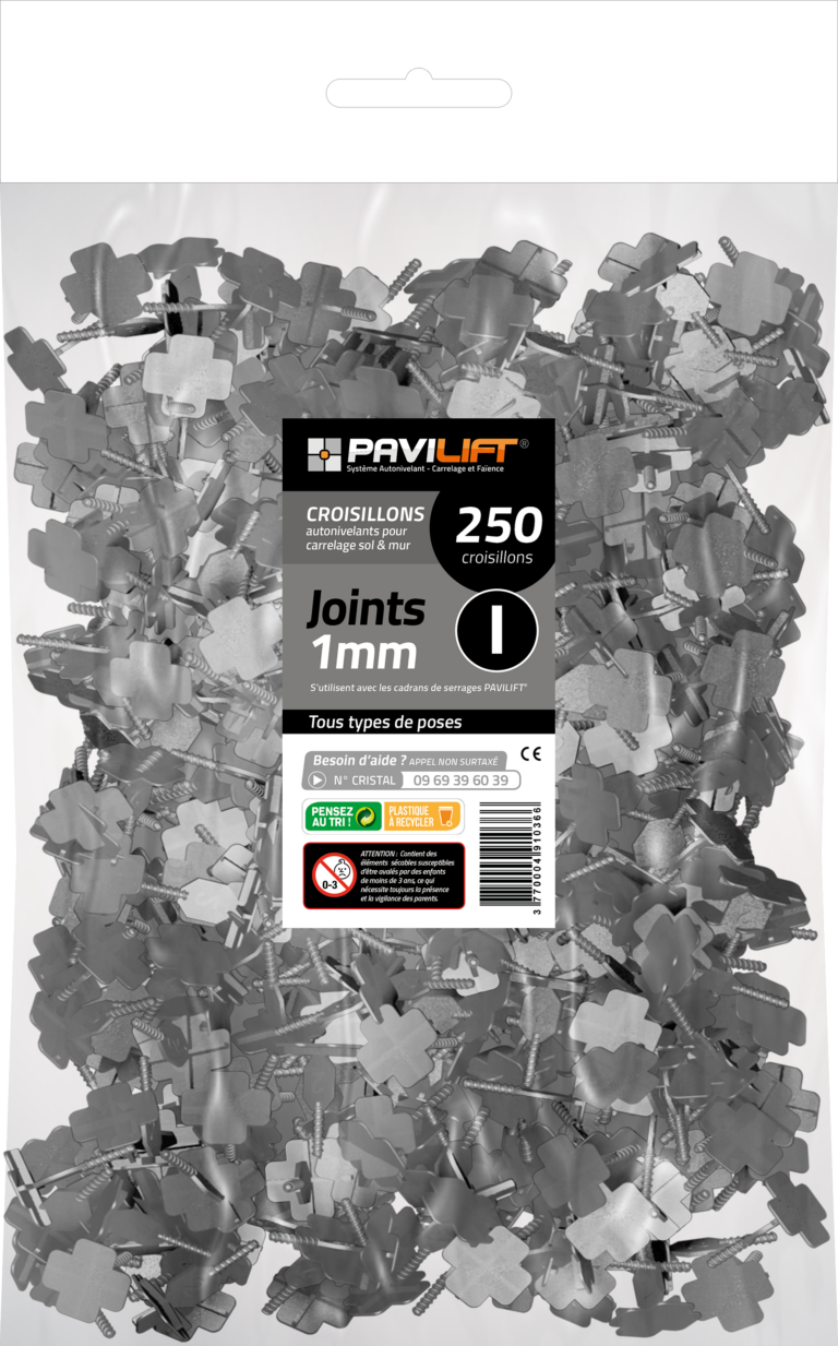 Sachet de 250 croisillons autonivelants PAVILIFT 1 mm en I
