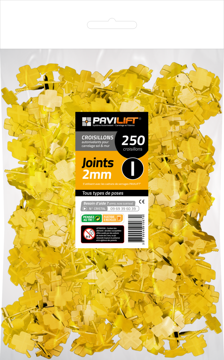 Sachet de 250 croisillons croisillons autonivelants PAVILIFT 2 mm en I