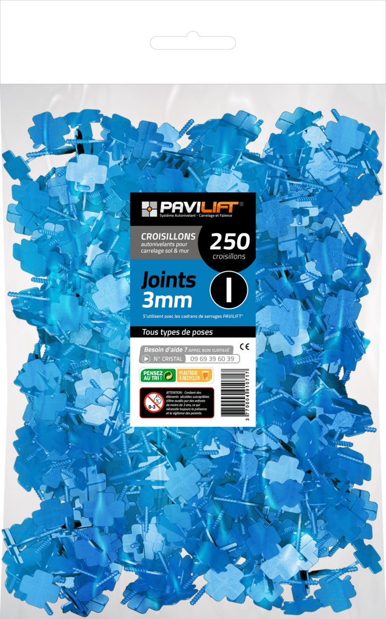 Sachet de 250 croisillons autonivelants PAVILIFT 3 mm en I